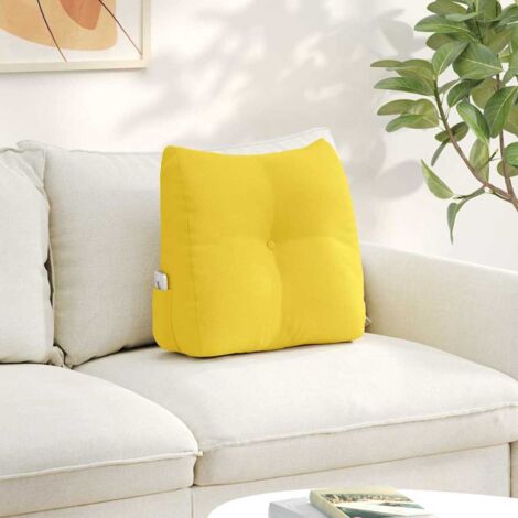 Back Pillow Light Yellow 45 x 24 x 50 cm Fabric vidaXL (1/5)