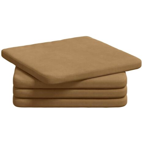 Seat Cushions 4 pcs Brown 40 x 40 x 3 cm Velvet vidaXL