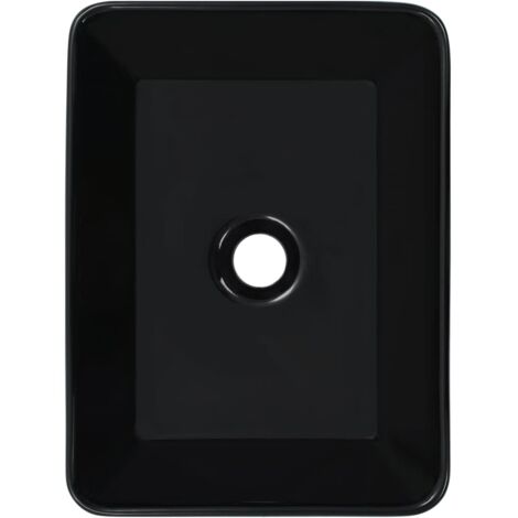 Wash Basin 40x30x13 cm Ceramic Black vidaXL