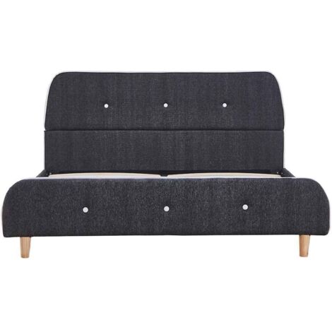 Bed Frame without Mattress Dark Grey Fabric 135x190 cm Double vidaXL