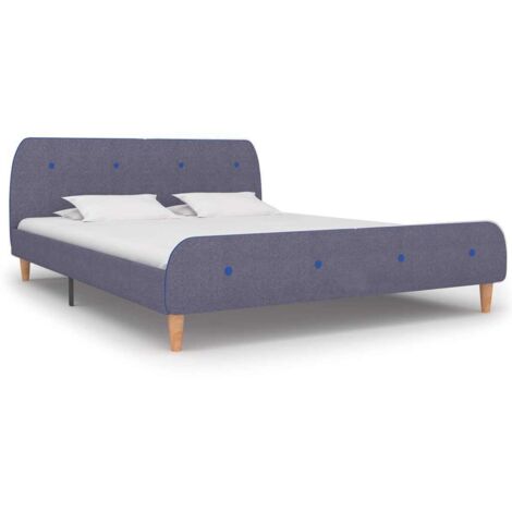 Bed Frame without Mattress Light Grey Fabric 150x200 cm King Size vidaXL