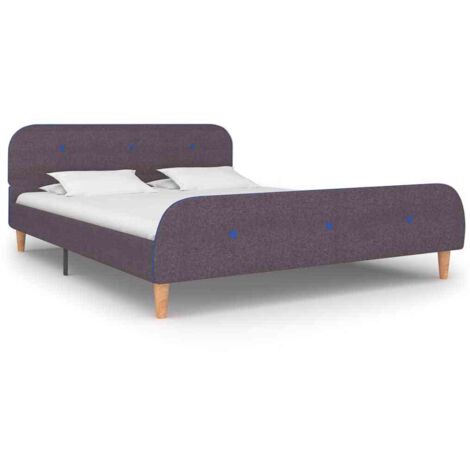 Bed Frame without Mattress Taupe Fabric 135x190 cm Double vidaXL