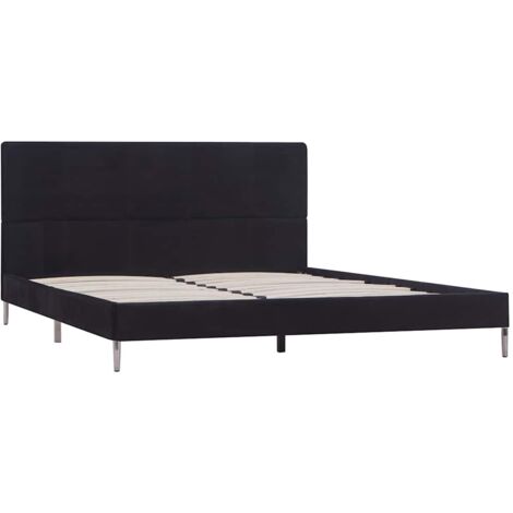 Bed Frame without Mattress Black Fabric 135x190 cm Double vidaXL