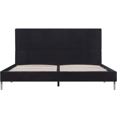 Bed Frame without Mattress Black Fabric 135x190 cm Double vidaXL