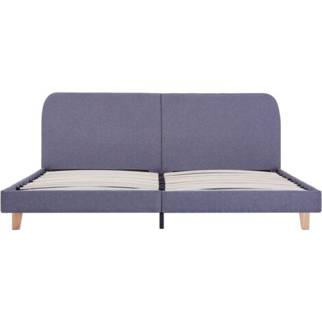 Bed Frame without Mattress Light Grey Fabric 150x200 cm King Size vidaXL