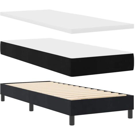 Box Spring Bed with Headboard Manual Black 200 x 80 cm Velvet vidaXL (1/5)