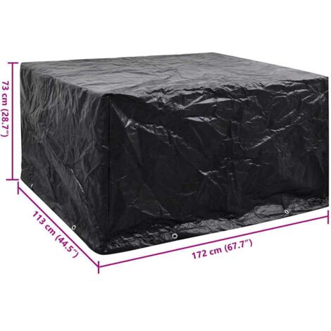 Garden Furniture Cover 6 Person Poly Rattan Set 8 Eyelets 172 x 113cm vidaXL