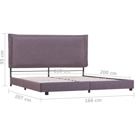 Bed Frame without Mattress Taupe Fabric 150x200 cm King Size vidaXL