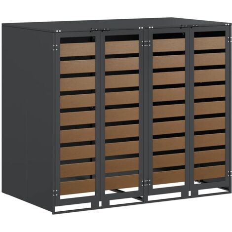 Wheelie Bin Storage for 2 Bins Anthracite 136 x 77.5 x 115.5 cm vidaXL