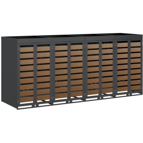 Wheelie Bin Storage for 4 Bins Anthracite 272 x 77.5 x 121.5 cm vidaXL