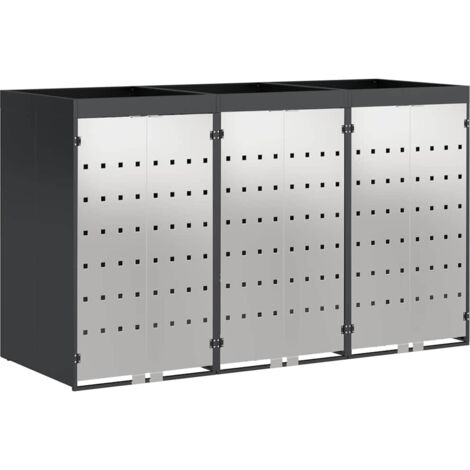 Wheelie Bin Storage for 3 Bins Anthracite 204 x 77.5 x 121.5 cm vidaXL