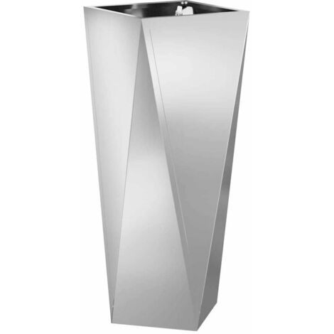 Planter Silver 30 x 30 x 75 cm Galvanised Steel vidaXL (1/5)