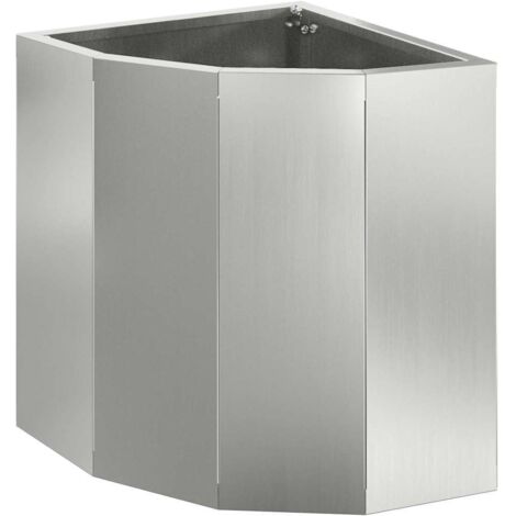 Corner Planter Silver 30 x 30 x 35 cm Galvanised steel vidaXL