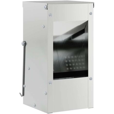 Rabbit Feeder Silver 12.5 x 12.5 x 25 cm Galvanised Steel vidaXL