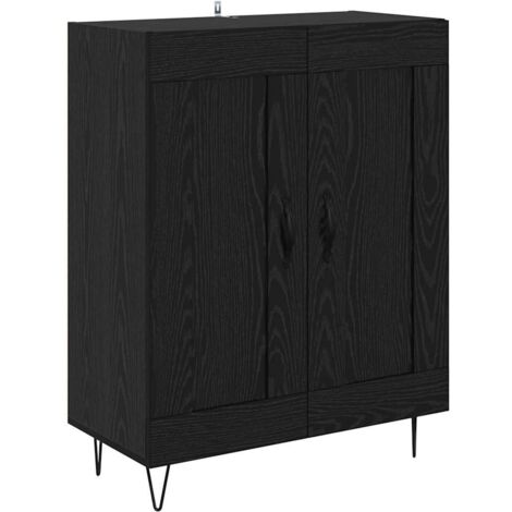 Sideboard Black Oak 69.5 x 34 x 90 cm Engineered Wood and Iron vidaXL (1/5)