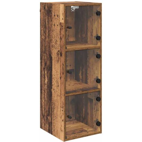 Wall Cabinet Old Wood 35 x 37 x 102 cm Engineered Wood vidaXL