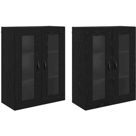 Wall Cabinets 2 pcs Black Oak 69.5 x 34 x 90 cm Engineered Wood vidaXL (1/5)