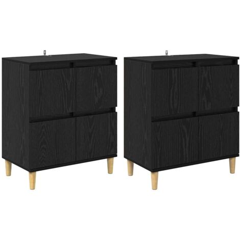 Sideboards 2 pcs Black Oak 60 x 35 x 70 cm Engineered Wood vidaXL (1/5)