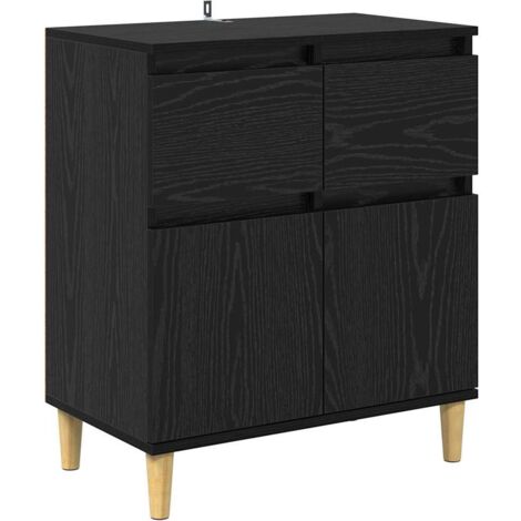 Sideboard with Drawer Black Oak 60 x 35 x 70 cm Engineered Wood vidaXL