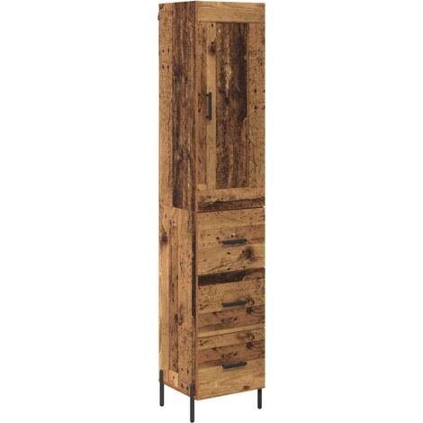 Highboard Old Wood 34.5 x 34 x 180 cm Engineered Wood vidaXL (1/5)
