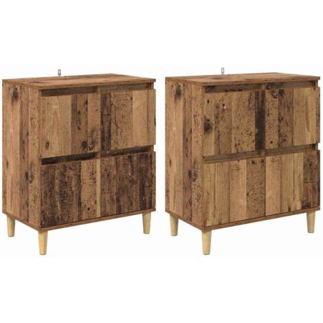 Sideboards 2 pcs Old Wood 60 x 35 x 70 cm Engineered Wood vidaXL (1/5)