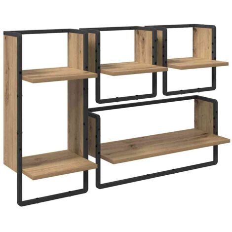 Wall Shelf Set with Shelf 4 pcs Artisan Oak 65 x 25 x 30 cm vidaXL (1/5)