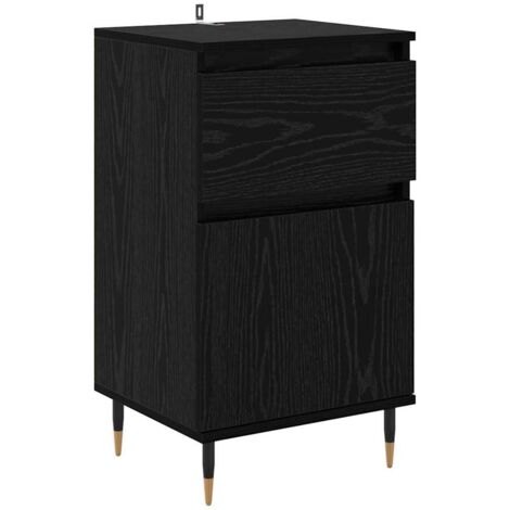 Sideboard Black Oak 40 x 35 x 70 cm Engineered Wood and Iron vidaXL (1/5)