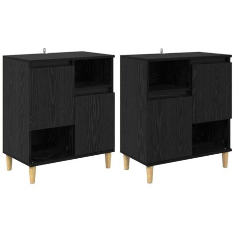 Sideboards 2 pcs Black Oak 60 x 35 x 70 cm Engineered Wood vidaXL (1/5)