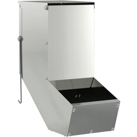 Rabbit Feeder Silver 12.5 x 26 x 28.5 cm Galvanised Steel vidaXL