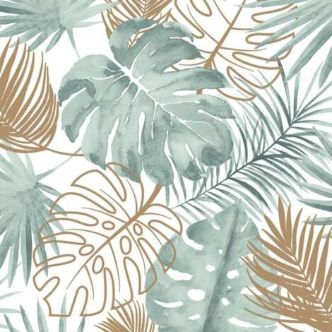 closeup nature view of tropical green monstera leaf and palms background  Flat lay fresh wallpaper banner concept Stock Photo  Adobe Stock