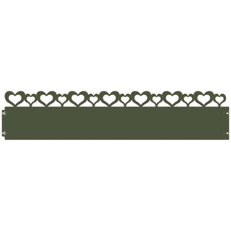 Lawn Edgings 30 pcs Olive Green 103 x 0.05 x 22 cm Steel vidaXL