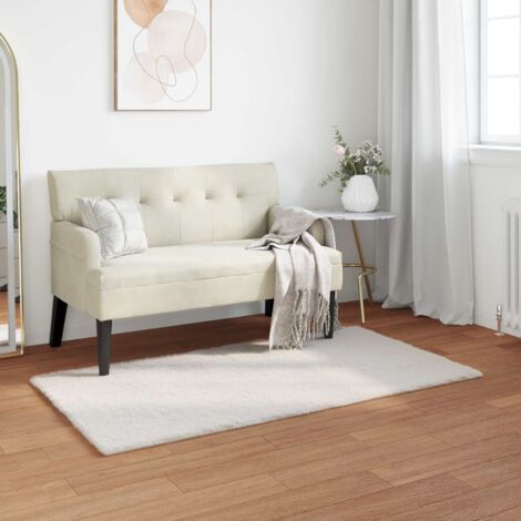 Anti-Slip Faux Rabbit Fur Rug OLITE Cream 80 x 150 cm Polyester vidaXL