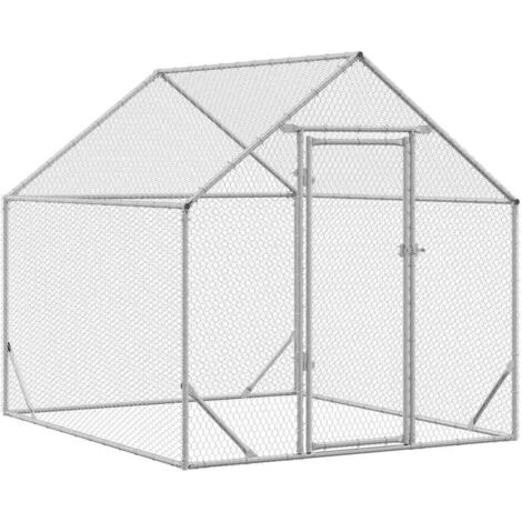Chicken Cage Silver 200x170x177cm Galvanised Steel vidaXL