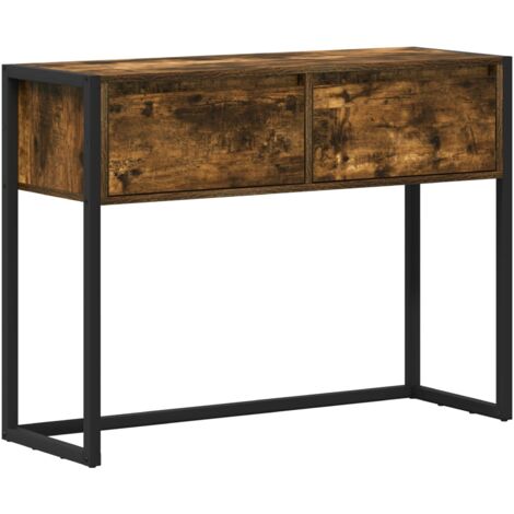 End Table Smoke Oak 100 x 36 x 75 cm Engineered Wood vidaXL (1/5)