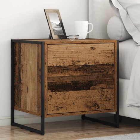 Bedside Table 2 pcs Old Wood 50 x 39.5 x 50 cm Engineered Wood vidaXL