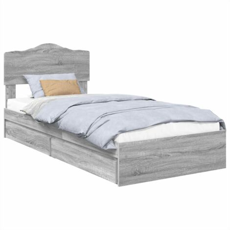 Storage Bed Grey Sonoma 100 x 200 cm Engineered Wood vidaXL (1/5)
