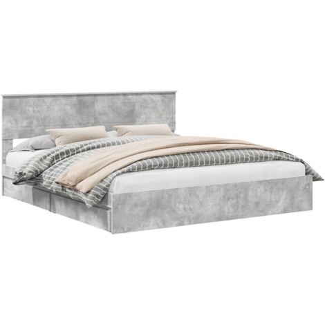 Storage Bed Concrete Grey 200 x 200 cm Engineered Wood vidaXL