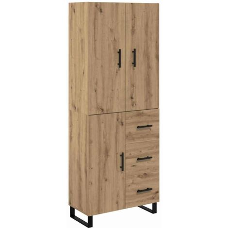 Highboard with Drawer 2 pcs Artisan Oak 69.5 x 34 x 180 cm vidaXL