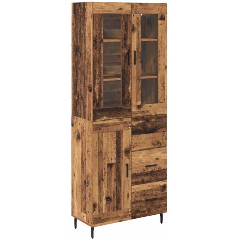 Highboard with Drawer 2 pcs Old Wood Engineered Wood vidaXL (1/5)