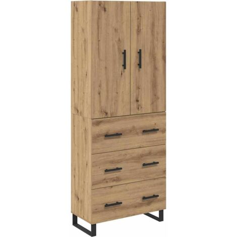 Highboard with Drawer 2 pcs Artisan Oak 69.5 x 34 x 180 cm vidaXL