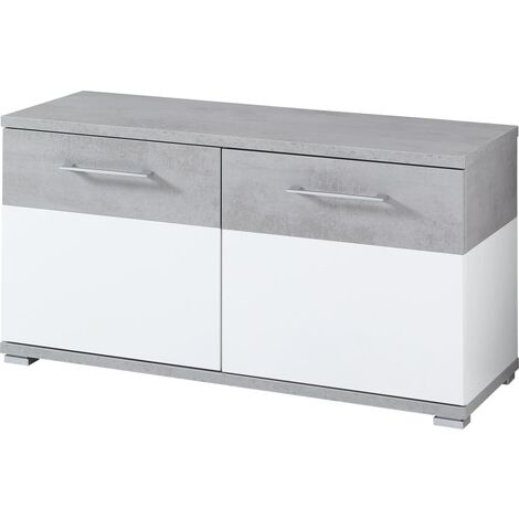 Germania Shoe Cabinet Topix 96x40x50.4 cm White and Concrete - White
