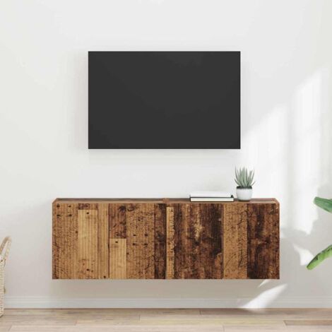 TV Wall Cabinet Wall-mounted 2 pcs Old Wood 59.5 x 31 x 40 cm vidaXL (1/5)