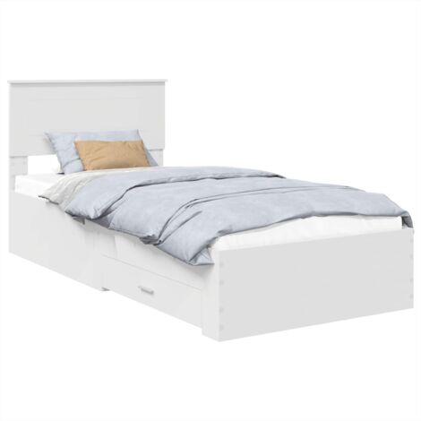 Bed Frame with Headboard White 90 x 200 cm Engineered Wood vidaXL