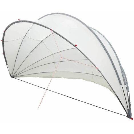 Pool Dome Folding Manual Grey and Orange 592 x 590 x 275 cm vidaXL