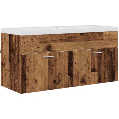 Bathroom Cabinet Old Wood 100 x 38.5 x 46 cm Engineered Wood vidaXL
