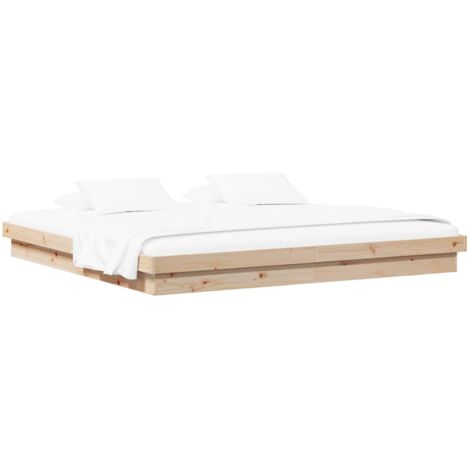 Bed Frame Natural 200 x 200 cm Solid Pine Wood vidaXL