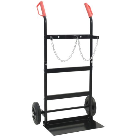 Hand Trolley Black and Red 63 x 43.5 x 110 cm Steel vidaXL