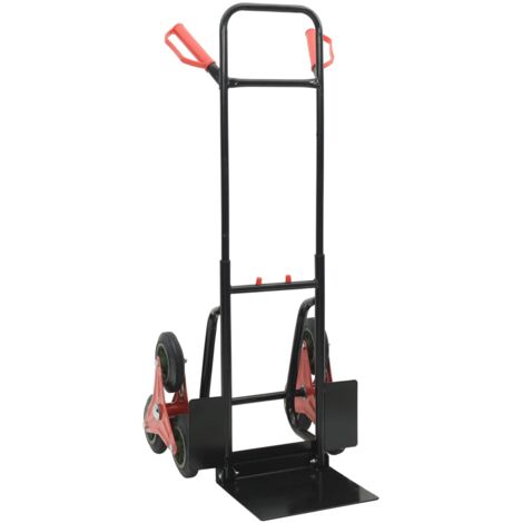 Hand Trolley Black and Red 64.5 x 49.5 x 114 cm Steel vidaXL