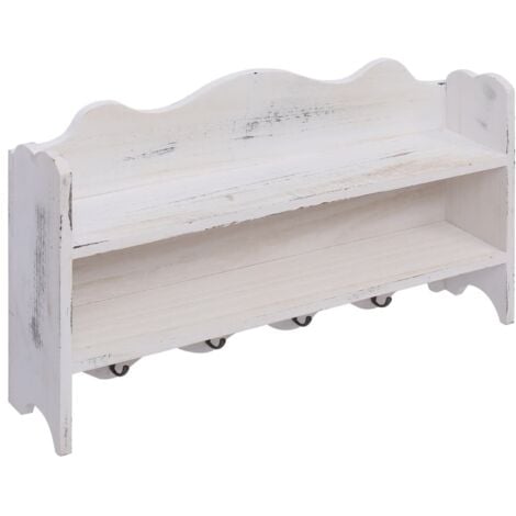 Wall Mounted Coat Rack White 50x10x30 cm Wood vidaXL