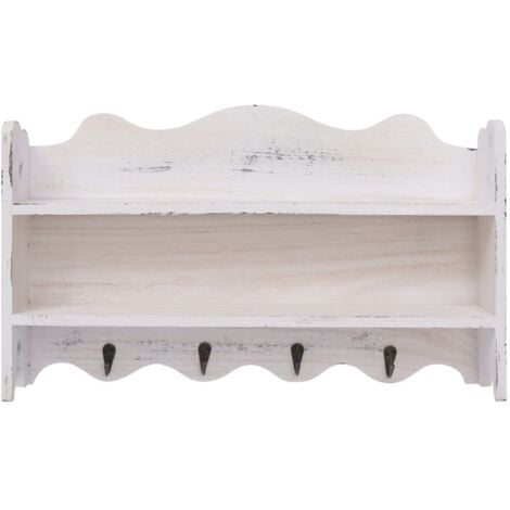 Wall Mounted Coat Rack White 50x10x30 cm Wood vidaXL
